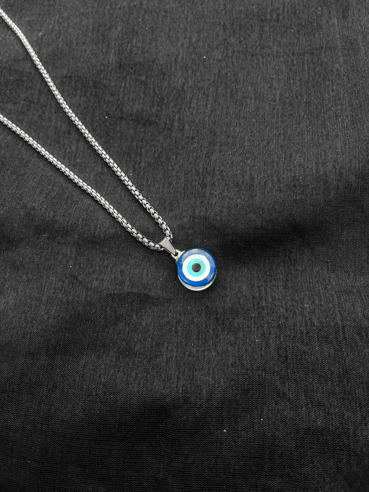 Evil eye silver chain